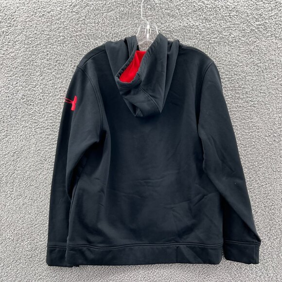 Under Armour Hoodie Sweatshirt Mens Medium Black Long Sleeve Pullover Loose Fit - Picture 2 of 6